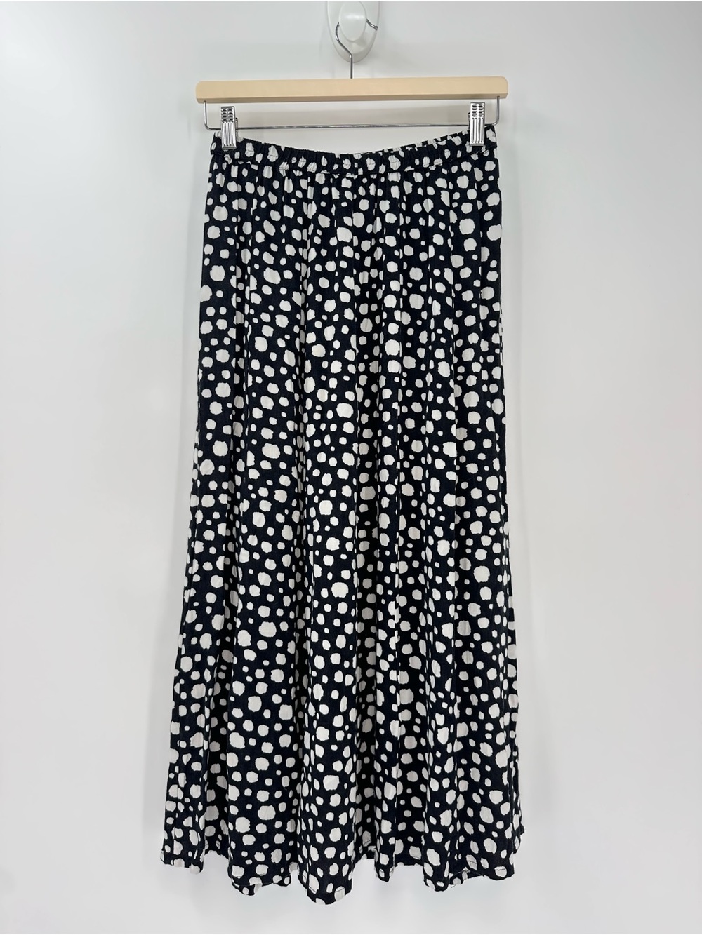 Cathy Daniels Black & White Polka Dot Maxi Skirt Size M